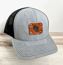 Load image into Gallery viewer, Wisconsin Trucker Hat + Leather Patch
