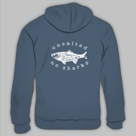Unsalted No Sharks - Lake Michigan Hooded Sweatshirt in Storm Blue