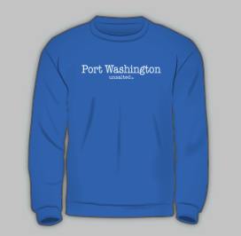 Unsalted No Sharks - Port Washington Crewneck in Royal