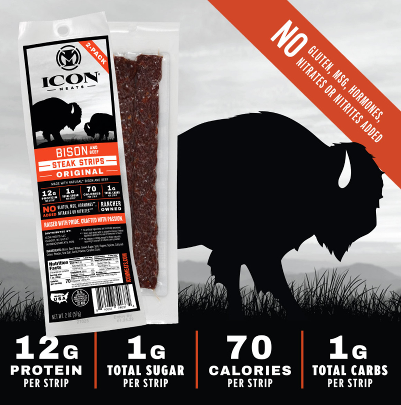 ICON Meats - Bison Jerky Steak Strips