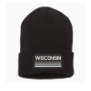 WI Patched Retro Beanie - Black Foldover Brim