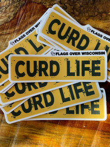 Flags Over Wisconsin - Curd Life Sticker