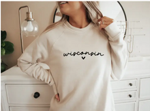 Load image into Gallery viewer, Wisconsin Heart Sweatshirt - Women&#39;s Crewneck
