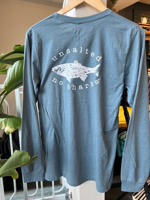 Unsalted No Sharks - Lake Michigan Unisex Long Sleeve Tee