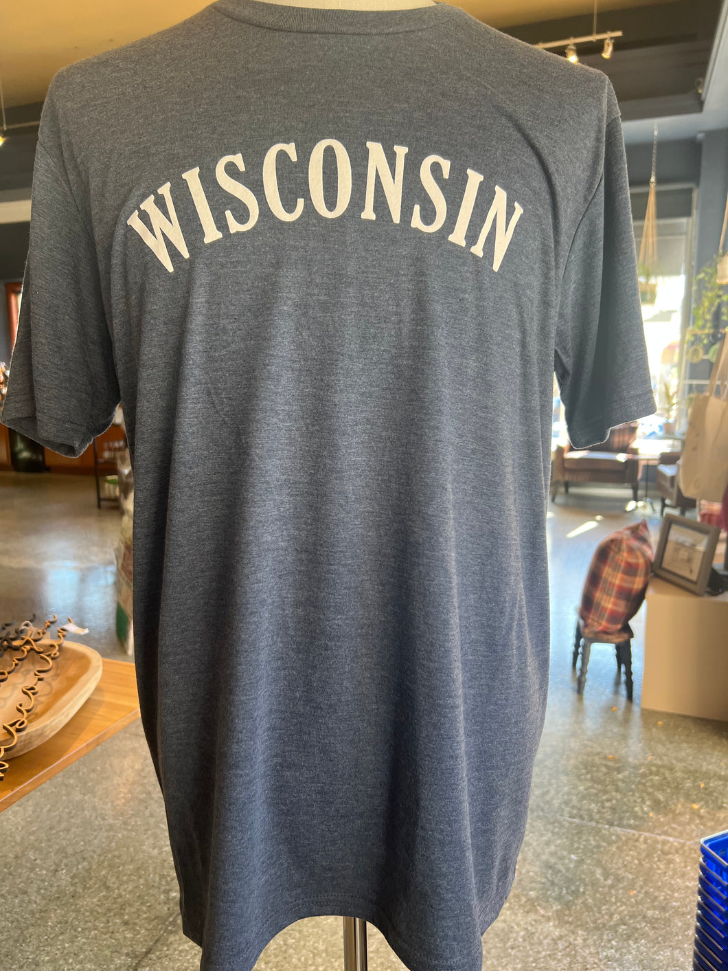Navy Frost Curved Wisconsin Tee