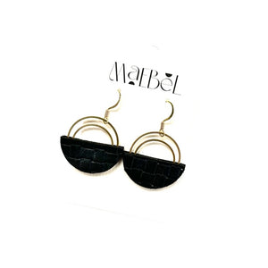 Maebel Jewelry - Double Arc Leather Earrings