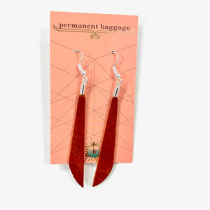 Permanent Baggage - Leather Dangle Hook Earrings