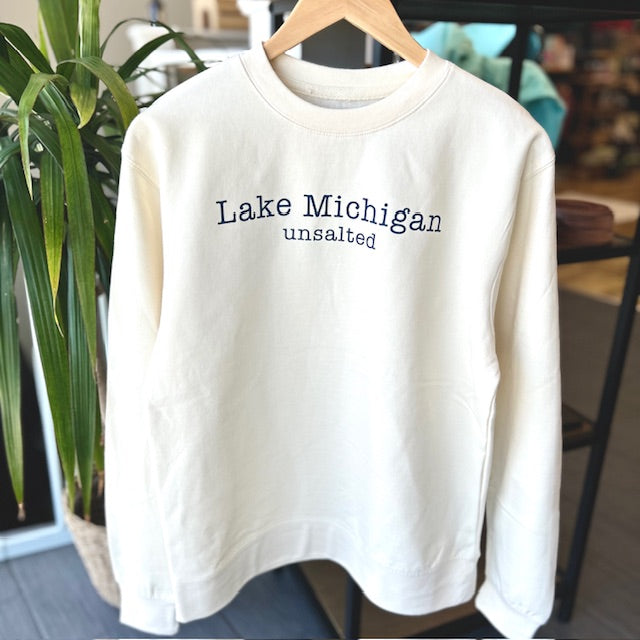 Unsalted No Sharks - Lake Michigan Unisex Crewneck Sweatshirt