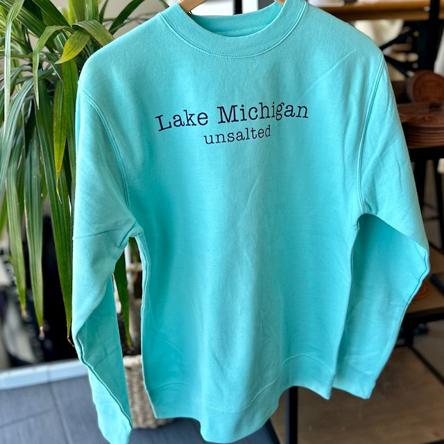 Unsalted No Sharks - Lake Michigan Unisex Crewneck Sweatshirt