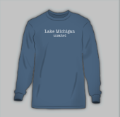 Unsalted No Sharks - Lake Michigan Long Sleeve in Blue Jean