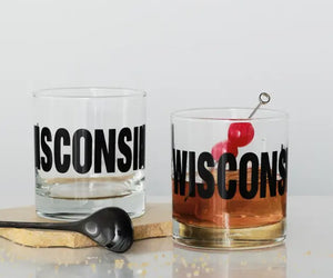 Vital Industries - Wisconsin Typography Rocks Glass