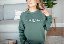 Load image into Gallery viewer, Wisconsin Heart Sweatshirt - Women's Crewneck
