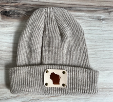 Load image into Gallery viewer, Wisconsin Beanie + Leather Patch
