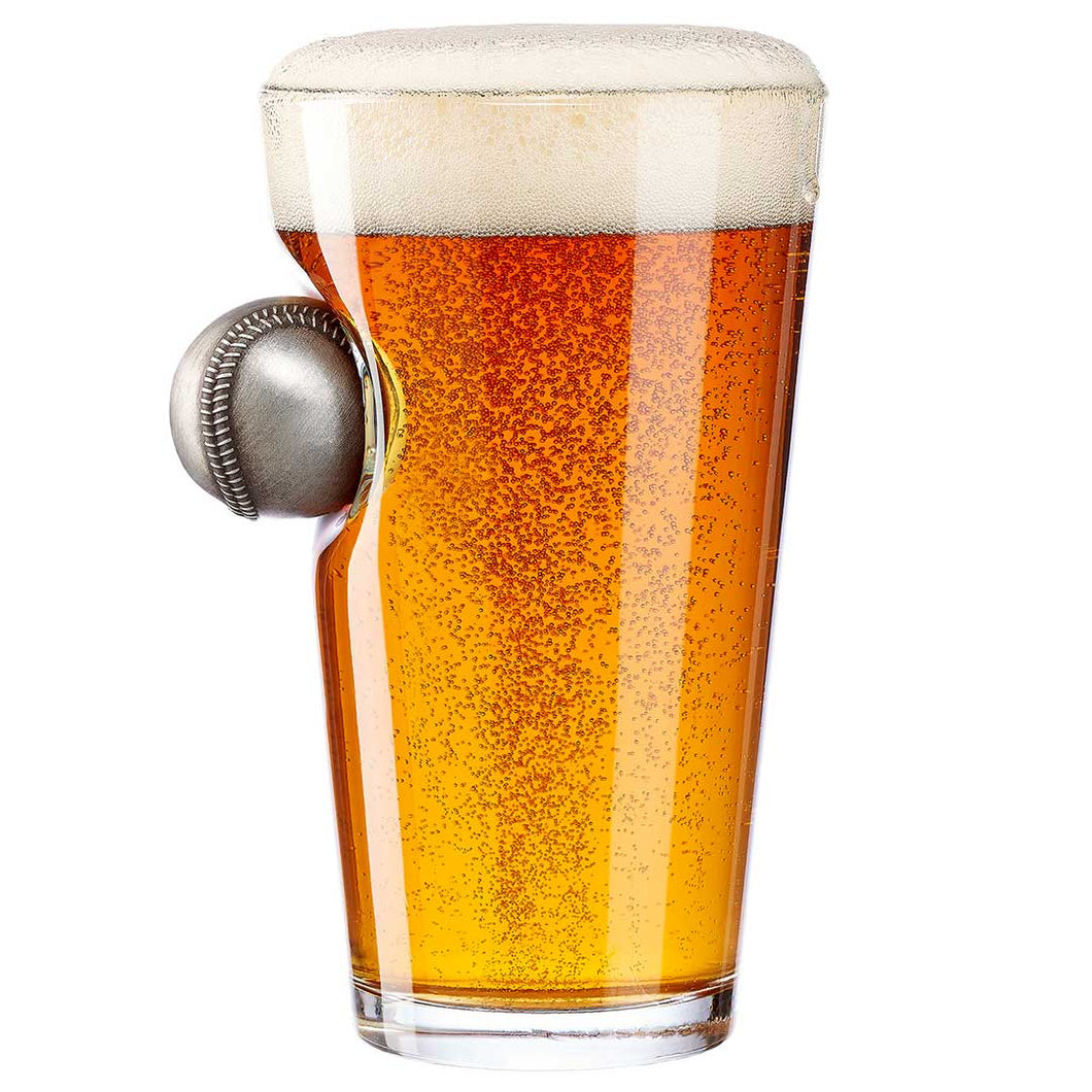 BenShot Baseball Pint Glass 16oz
