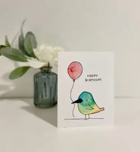 Ink + Splash - Bird with Balloon Birthday Card