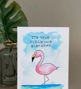 Ink + Splash - Flamingo Birthday Card