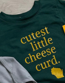 Green + Gold Cutest Little Cheese Curd Toddler Tee