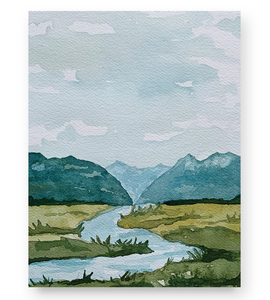 Green Pastures, Still Waters Watercolor