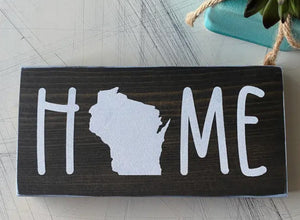 WI Home Wood Sign