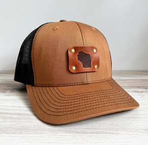 Wisconsin Trucker Hat + Leather Patch
