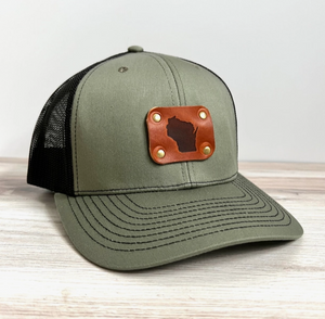 Wisconsin Trucker Hat + Leather Patch