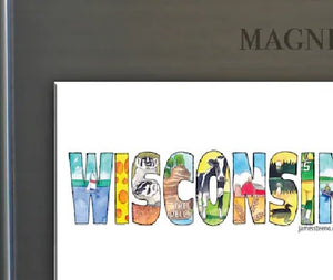 James Steeno Gallery - Wisconsin Word Art Magnet