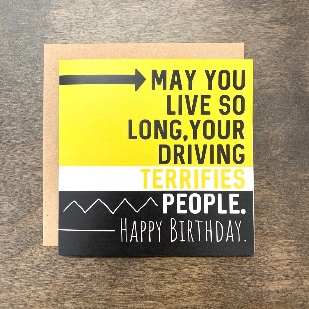 GreetingsFromWisco - Old Person Driving Birthday Card