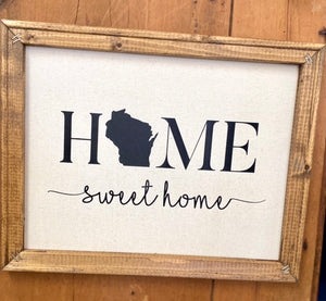 Bear Twin Novelties - Reverse Canvas Sign: Home Sweet Home