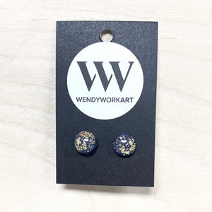 Gold + Silver Leaf Painted Earrings