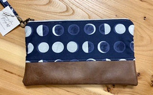 Emmy Lou Bags - Navy Moon Phases Wristlet