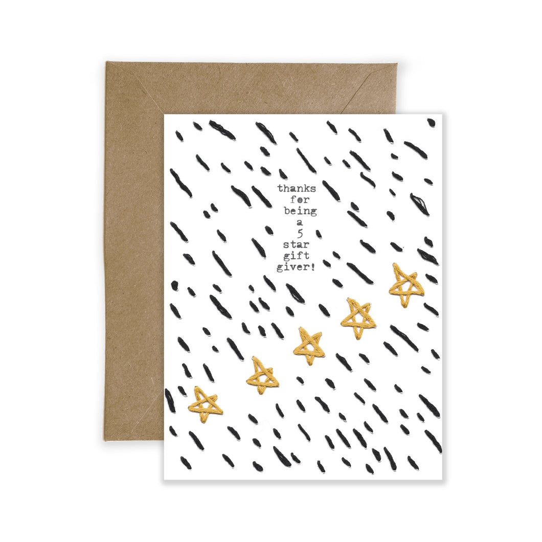 Tiny and Snail - 5 Star Thank You Card