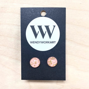 Gold + Silver Leaf Painted Earrings