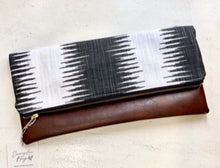 Load image into Gallery viewer, Emmy Lou Bags - Black &amp; White Fold Over Clutch
