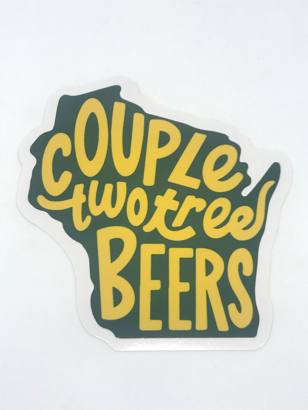 Flags Over Wisconsin - Couple Two Tree Beers Sticker