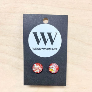 Gold + Silver Leaf Painted Earrings