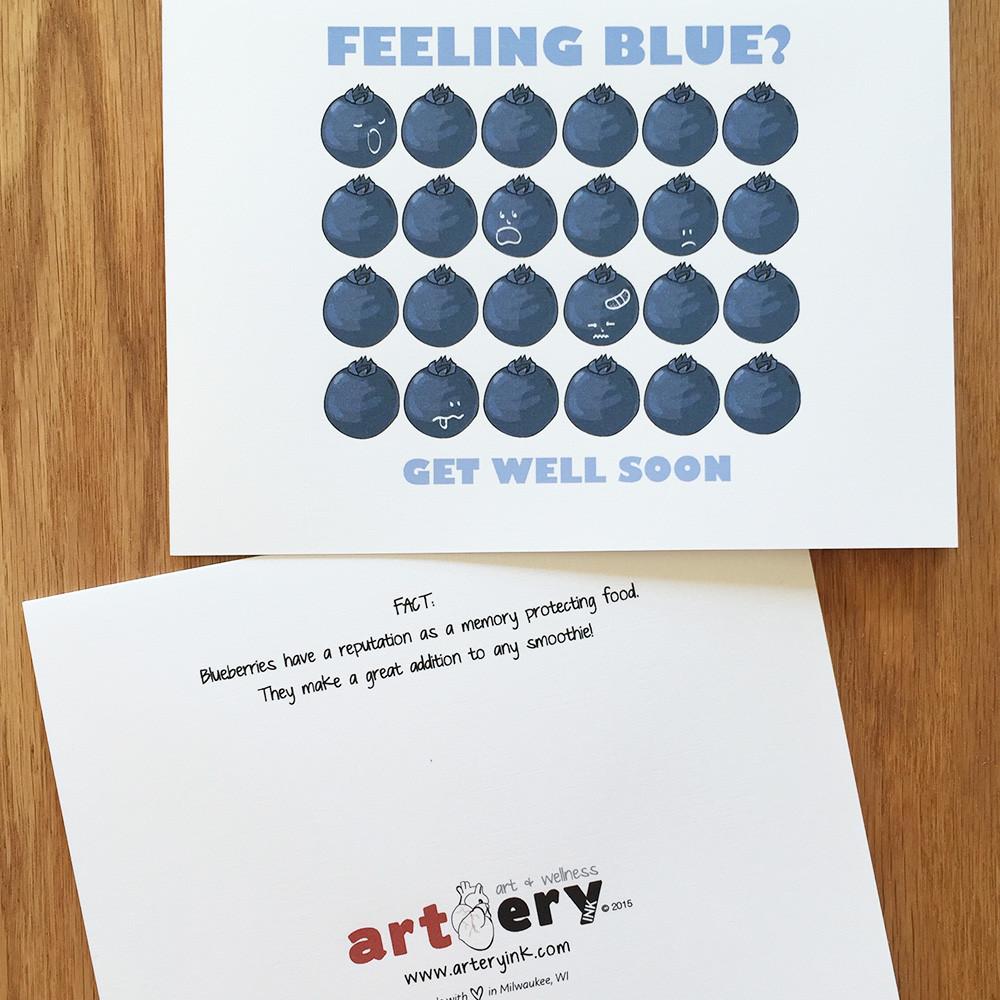 Artery Ink -  Blueberries Get Well Card