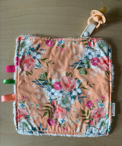 Liddle Handmade - Paci Blanket Peach Floral