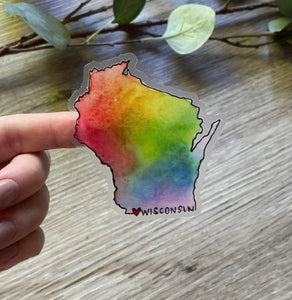 Ink + Splash - Wisconsin Rainbow Sticker
