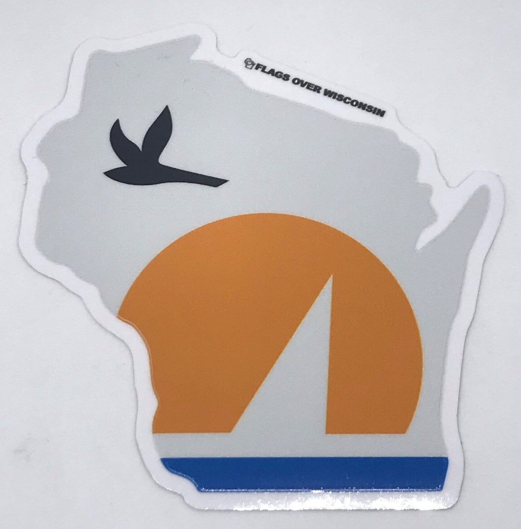 Flags Over Wisconsin - Sun and Sail Sticker
