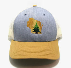 Wisconsin Pine Tree Trucker Hat