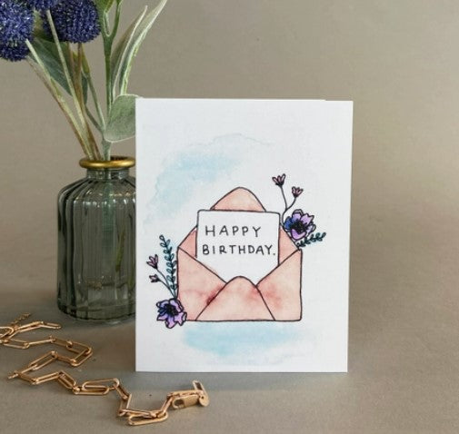 Ink + Splash - Floral Envelope Birthday Card