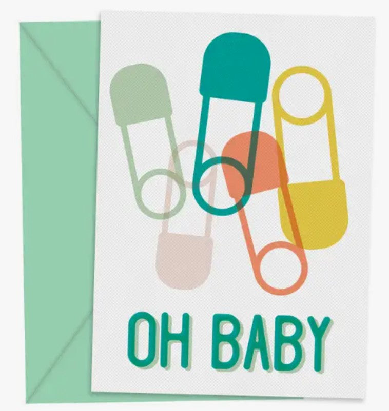 Oh Baby Diaper Pin Shower Card